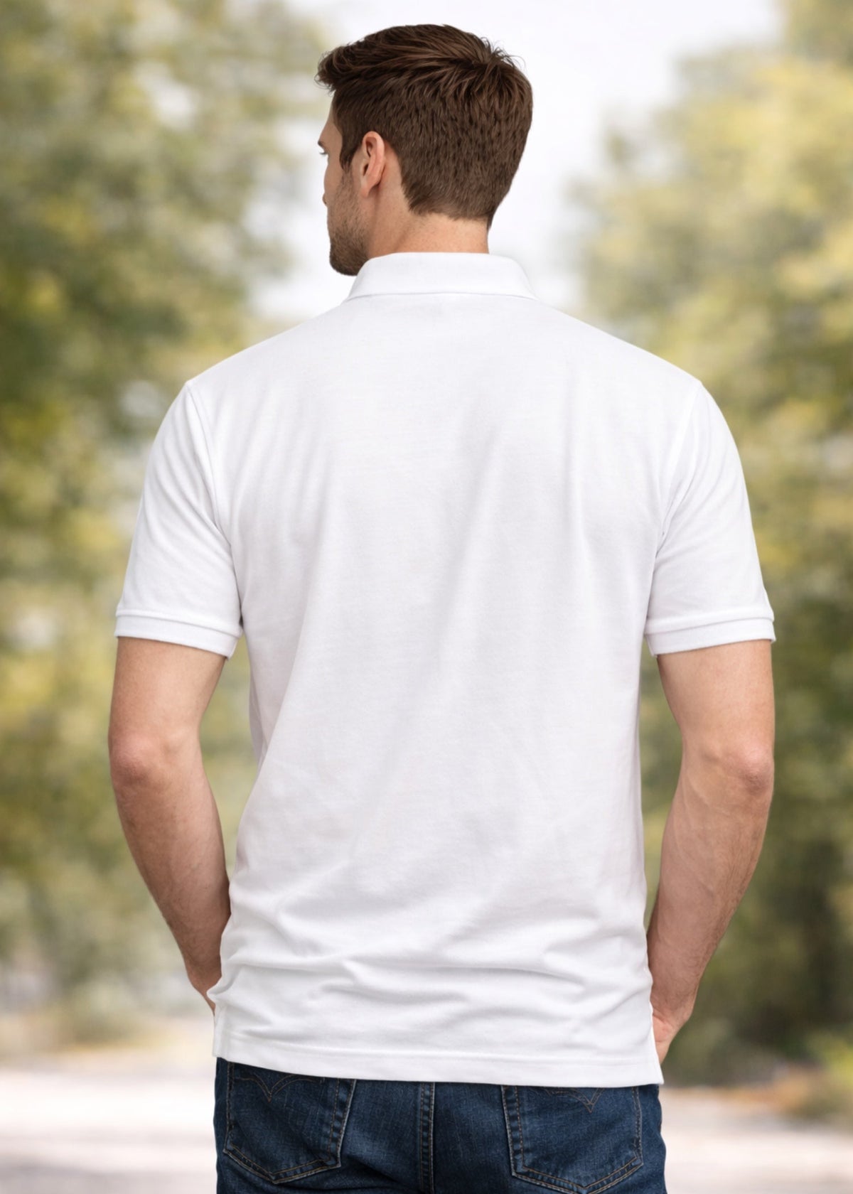 IA-27 Men's White Polo