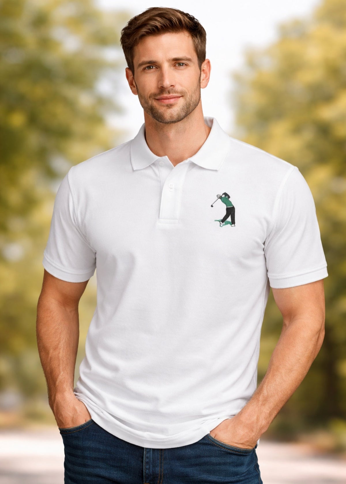 IA-29 Men's White Polo