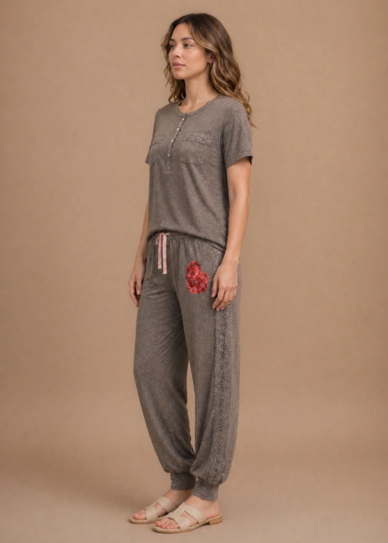 Women Dark Gray Night Suit