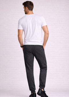 3MENS MENS CHARCOALGREY TROUSER JERSY COTTON