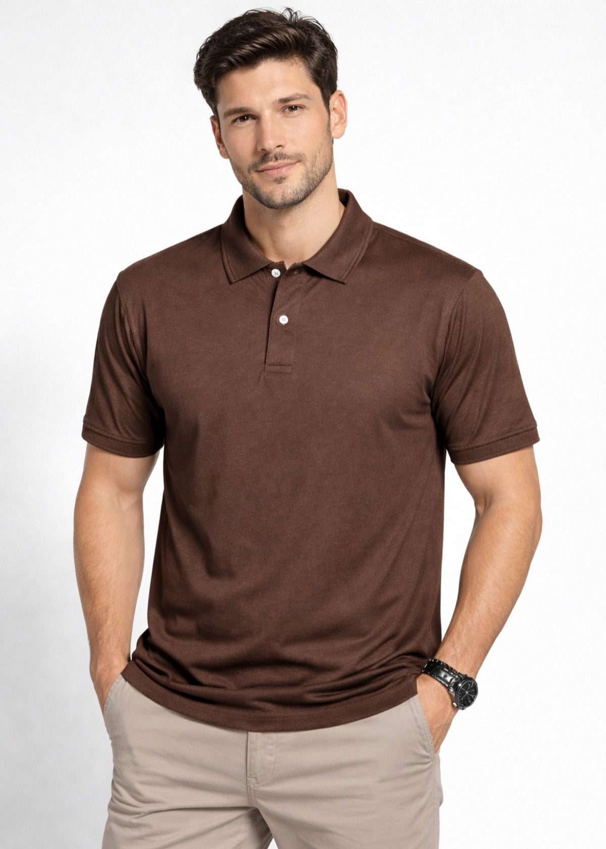 IA-41 Mens Chocolate Brown Polo
