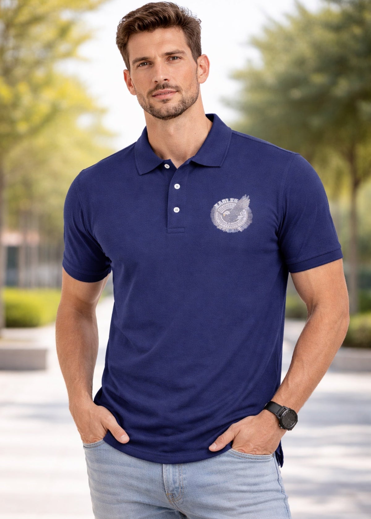 IA-11 Navy Blue Polo Men's
