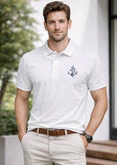 IA-24 Men's White Polo