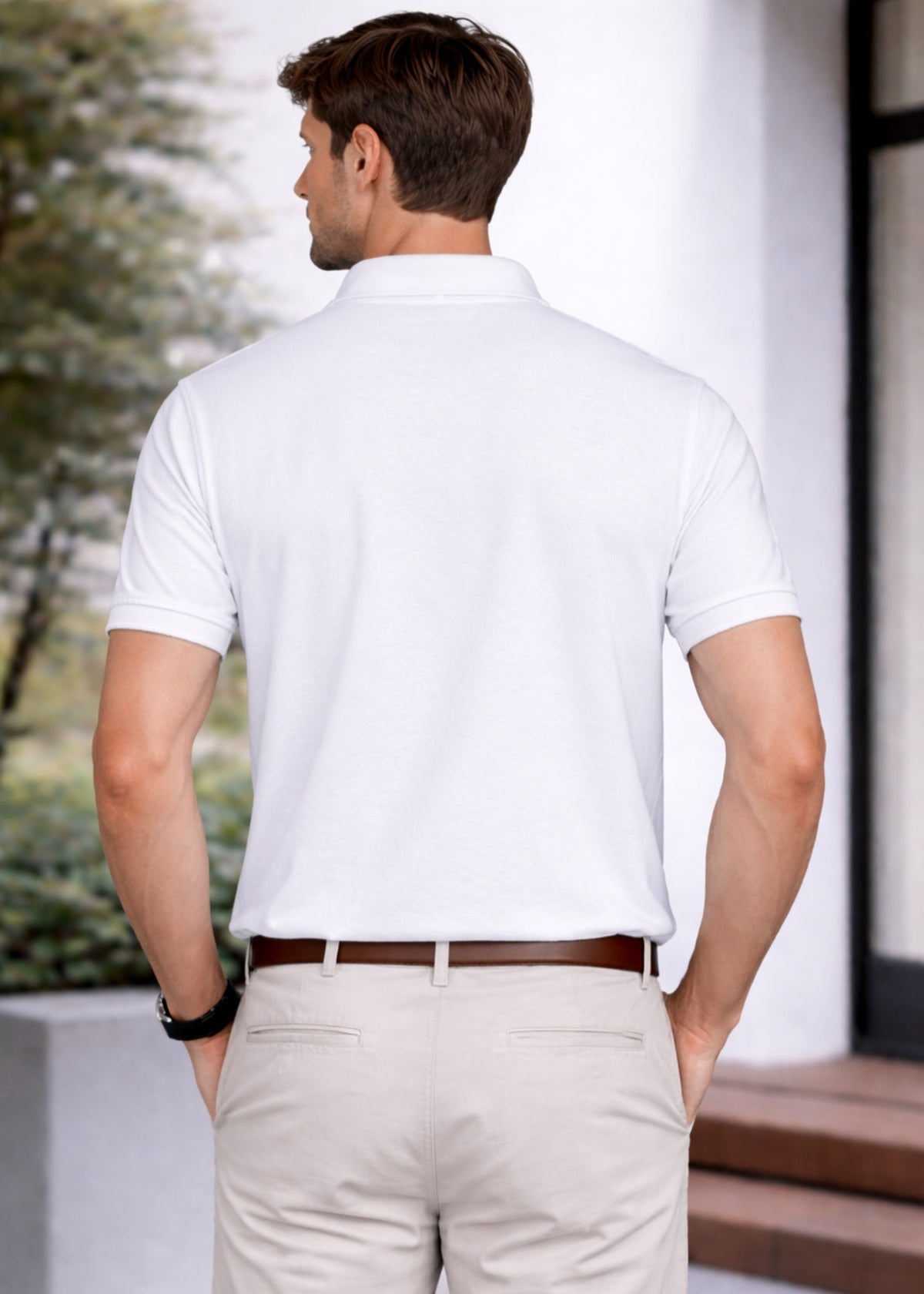 IA-25 Men's White Polo
