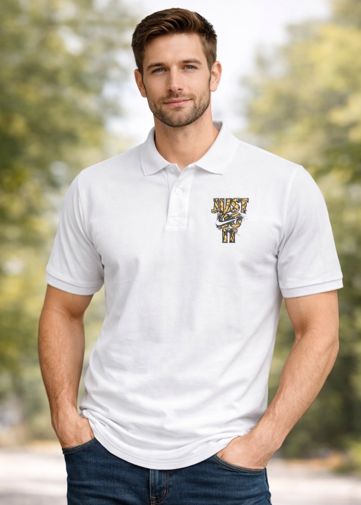 IA-28 Men's White Polo