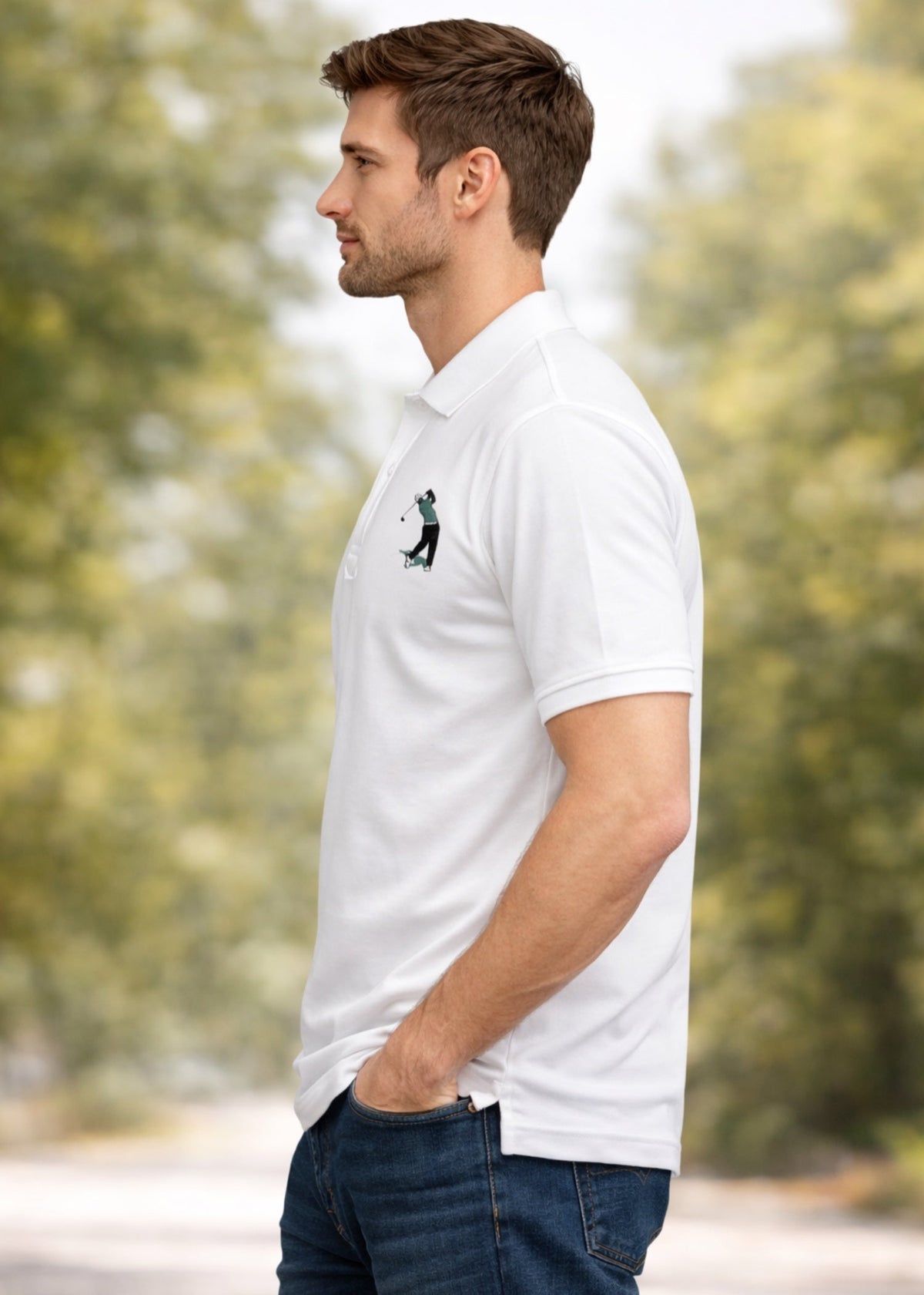 IA-29 Men's White Polo