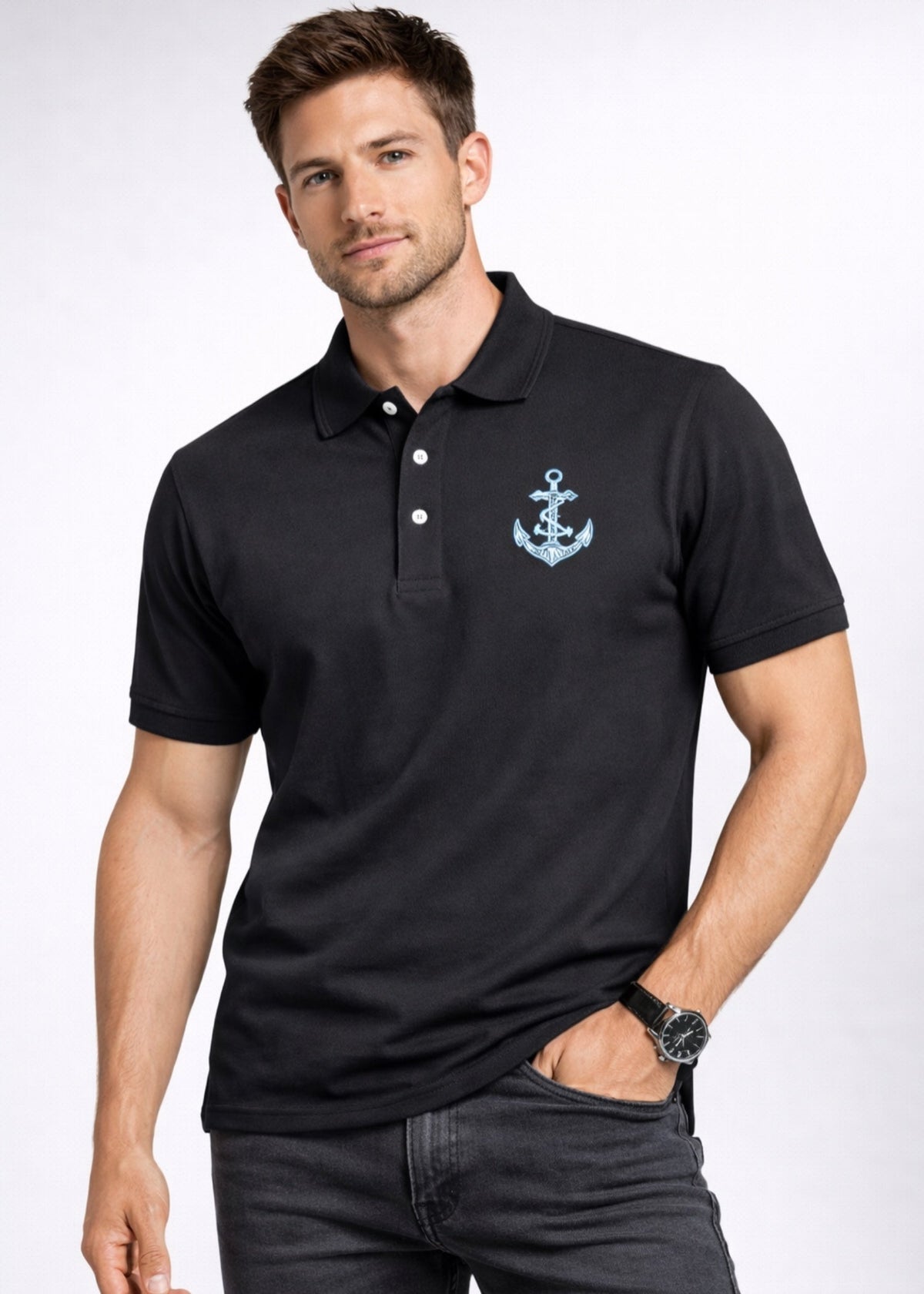 IA-34 Black Polo Men's