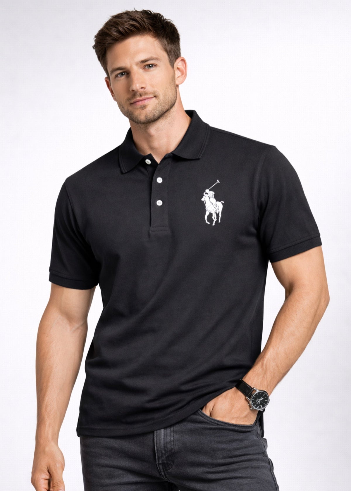 IA-35 Black Polo Men's