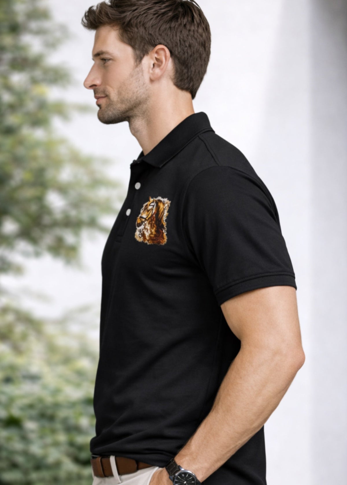IA-37 Black Men's Polo