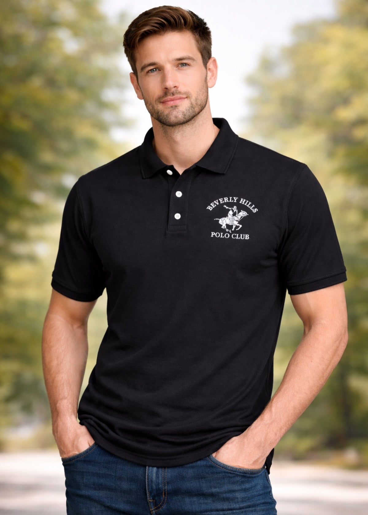 IA-38 Men's Polo Black