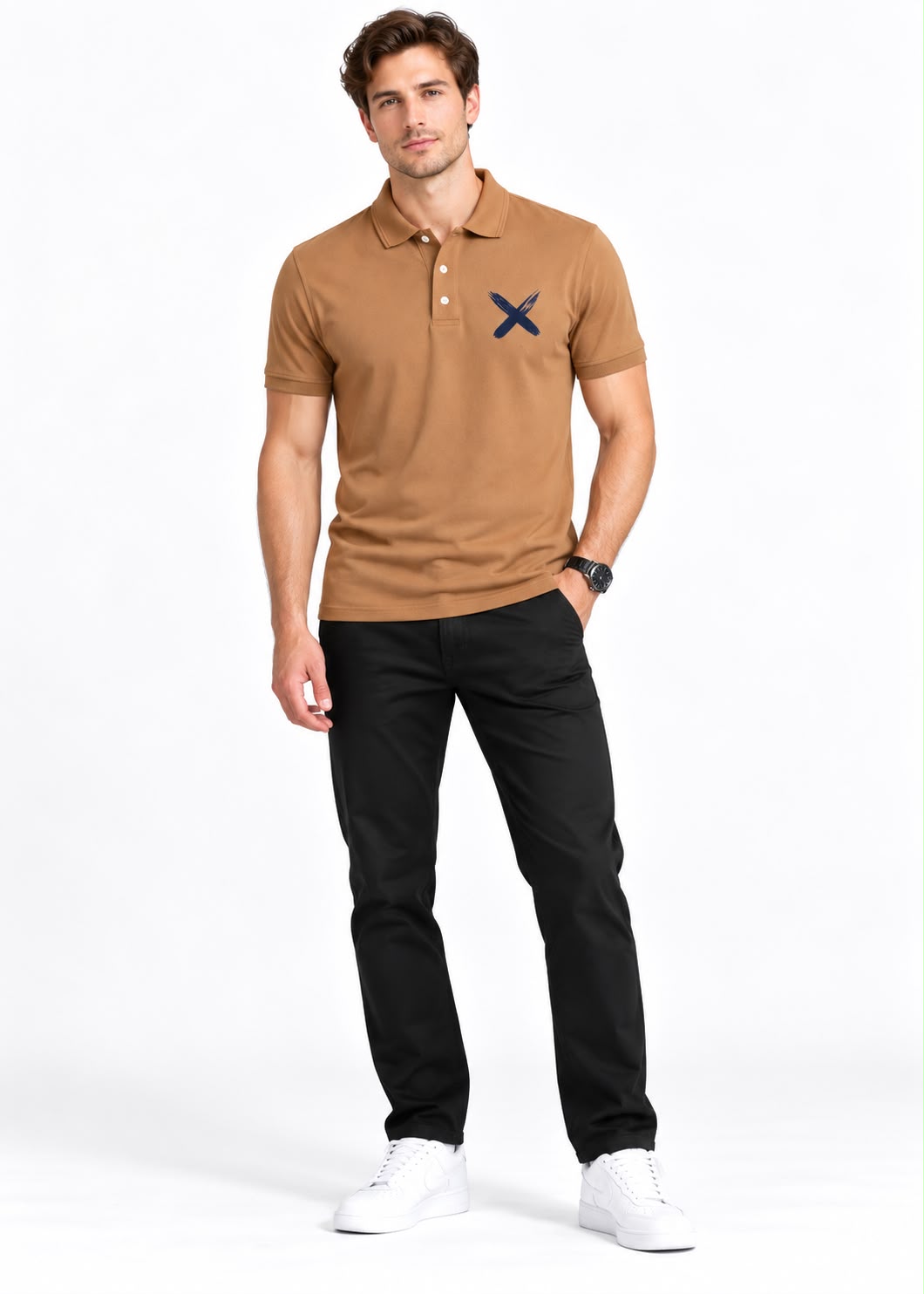 Men's Classic Polo Shirt – Camel / Light Brown