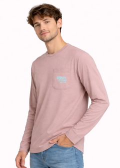 Dusty Pink Graphic Pocket Shirt
