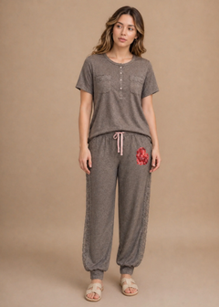 Women Dark Gray Night Suit