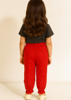 Red Elastic Trouser