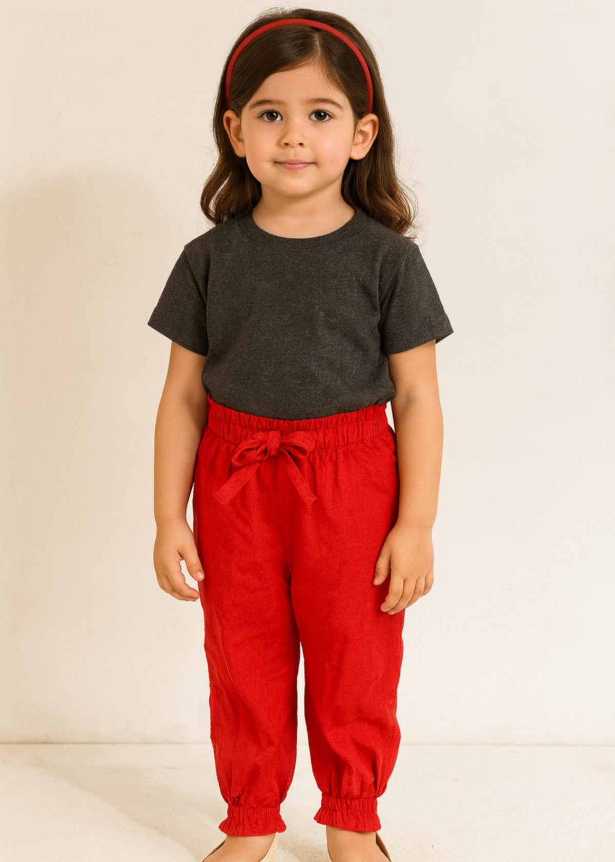 Red Elastic Trouser