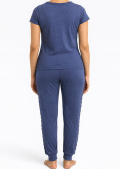 Women Navy Blue Night Suit