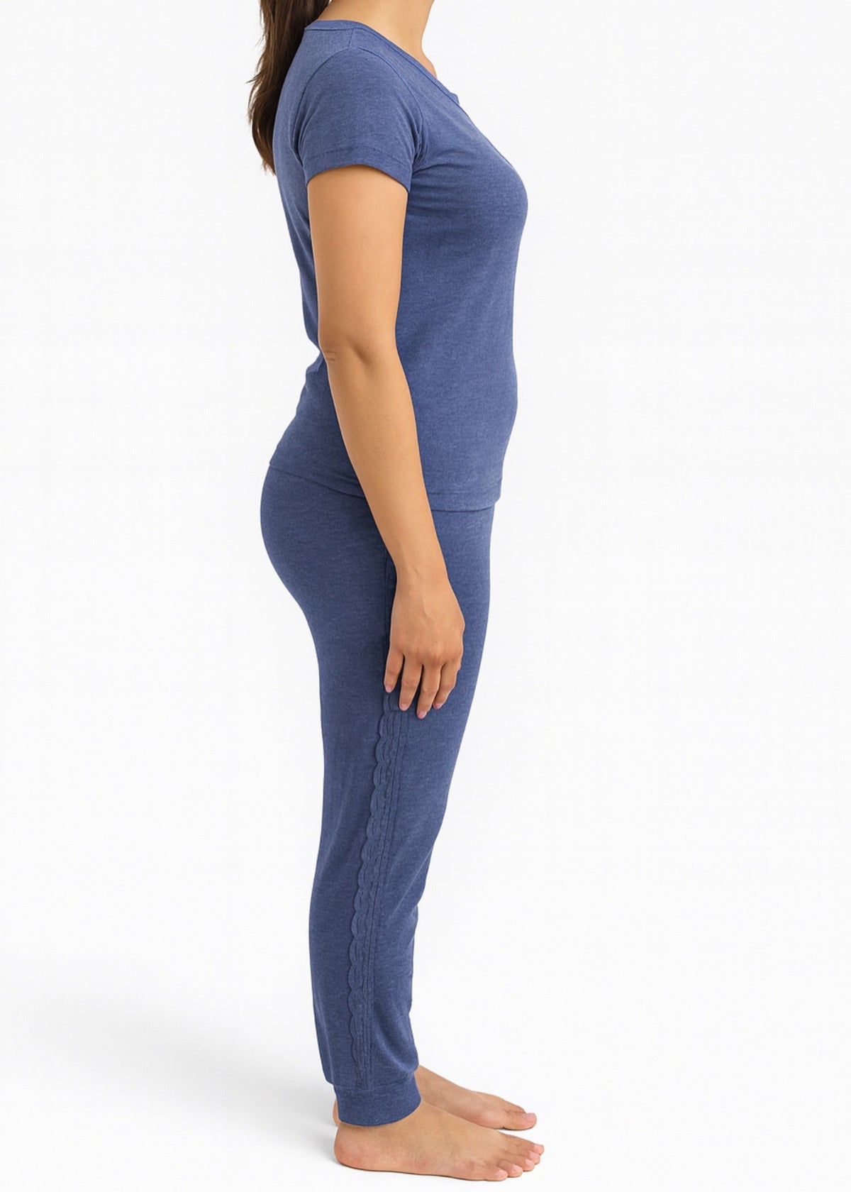 Women Navy Blue Night Suit
